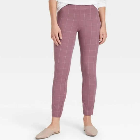 NWT A New Day Side Zip Grid Pattern High Rise Skinny Ankle Pants - Picture 1 of 10